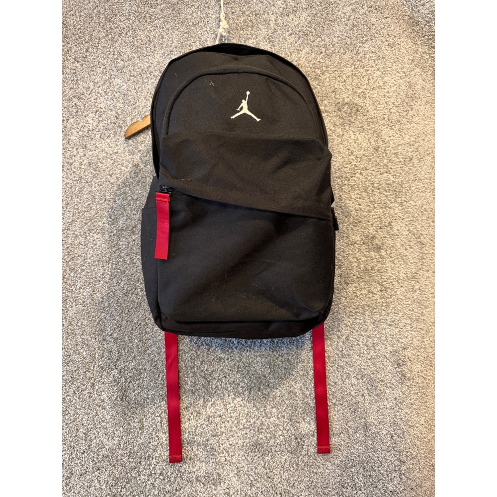 Jordan Backpack Unisex Black Red Jumpman Logo School Sports Travel Bag‎ *
